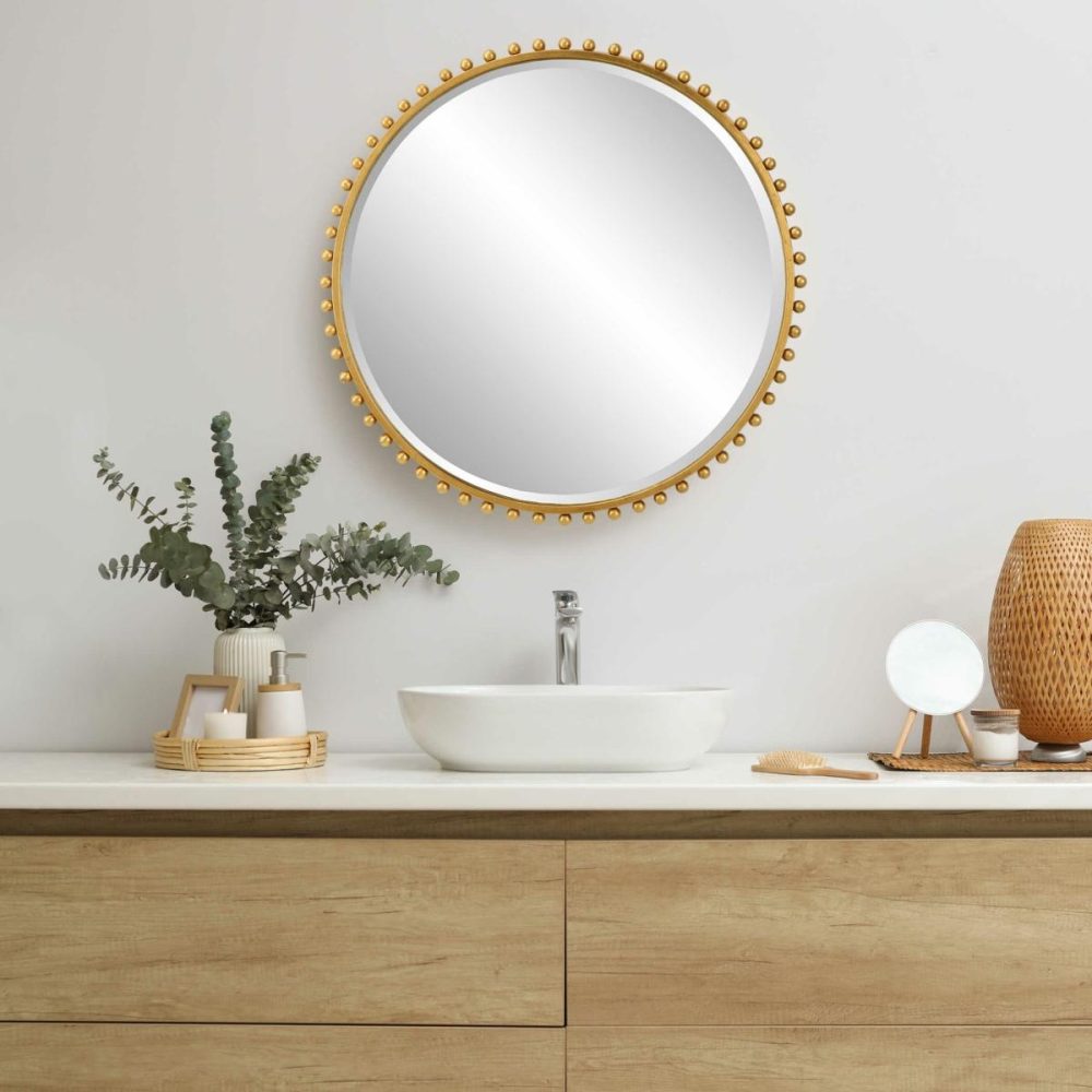 Round |  Taza Round Mirror, Gold