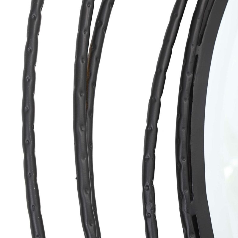 Round |  Whirlwind Round Mirror, Black