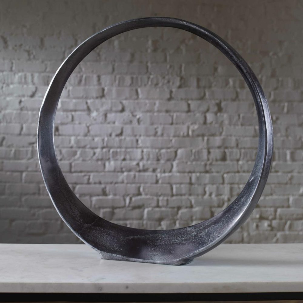 Sculptures |  Orbits Ring Sculpture, Large, Black Nickel