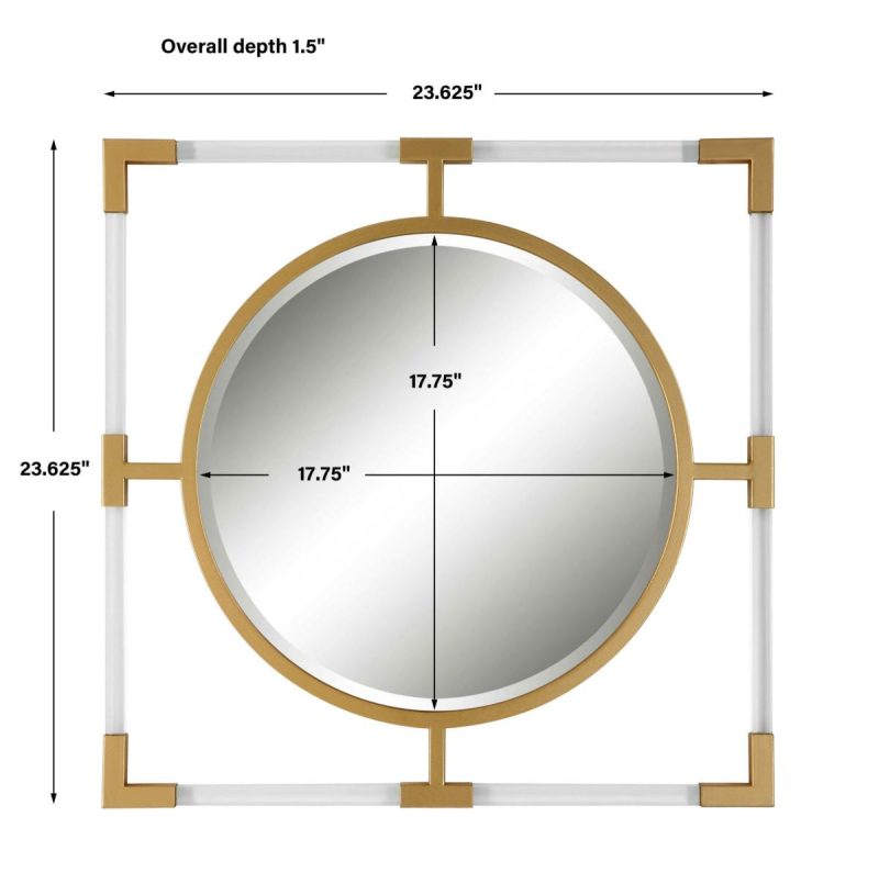 Square |  Balkan Small Mirror, Gold