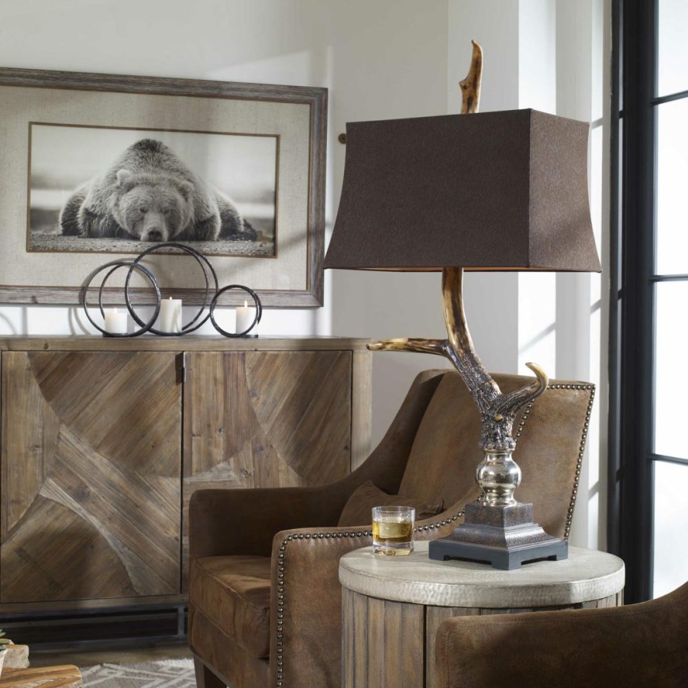 Table |  Stag Horn Table Lamp, Dark