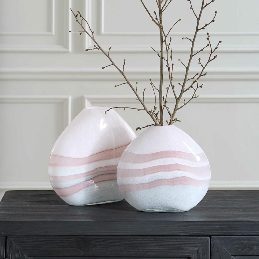 Vases-Urns-Finials |  Blush Swirl, Vases, S/2