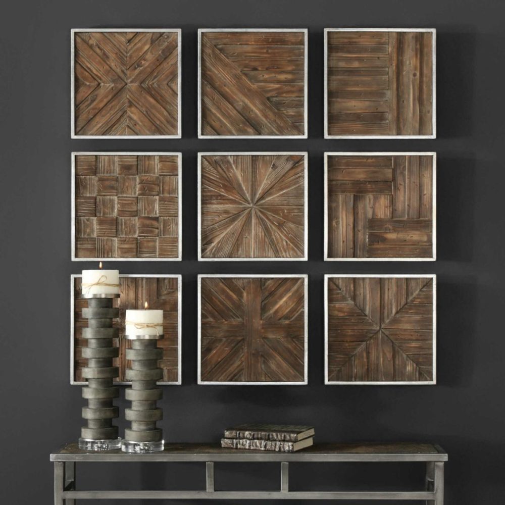 Wood Wall Decor |  Bryndle Squares Wood Wall Decor, S/9