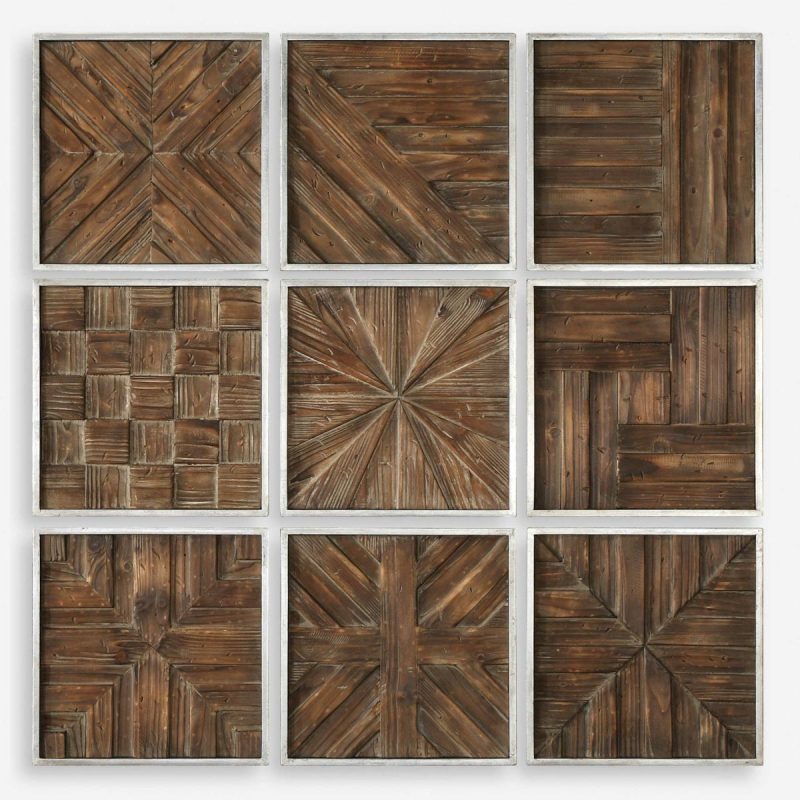 Wood Wall Decor |  Bryndle Squares Wood Wall Decor, S/9