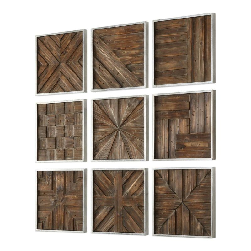 Wood Wall Decor |  Bryndle Squares Wood Wall Decor, S/9