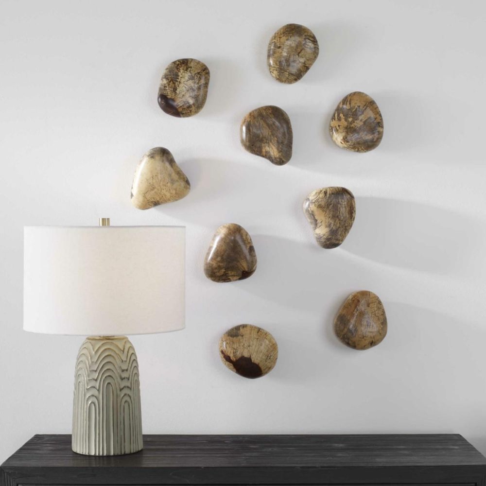 Wood Wall Decor |  Pebbles Wood Wall Decor, Blonde, S/9