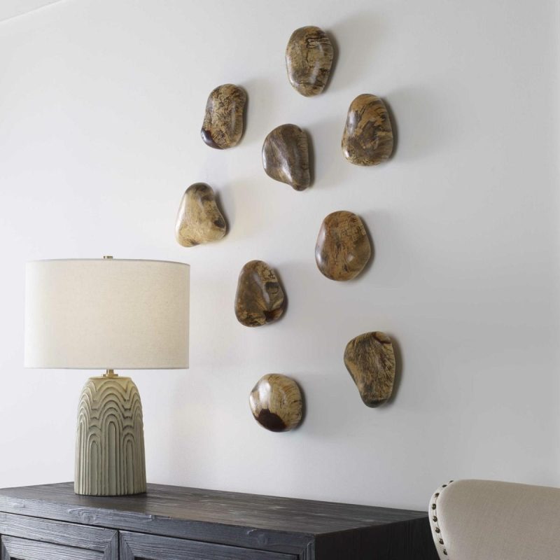 Wood Wall Decor |  Pebbles Wood Wall Decor, Blonde, S/9