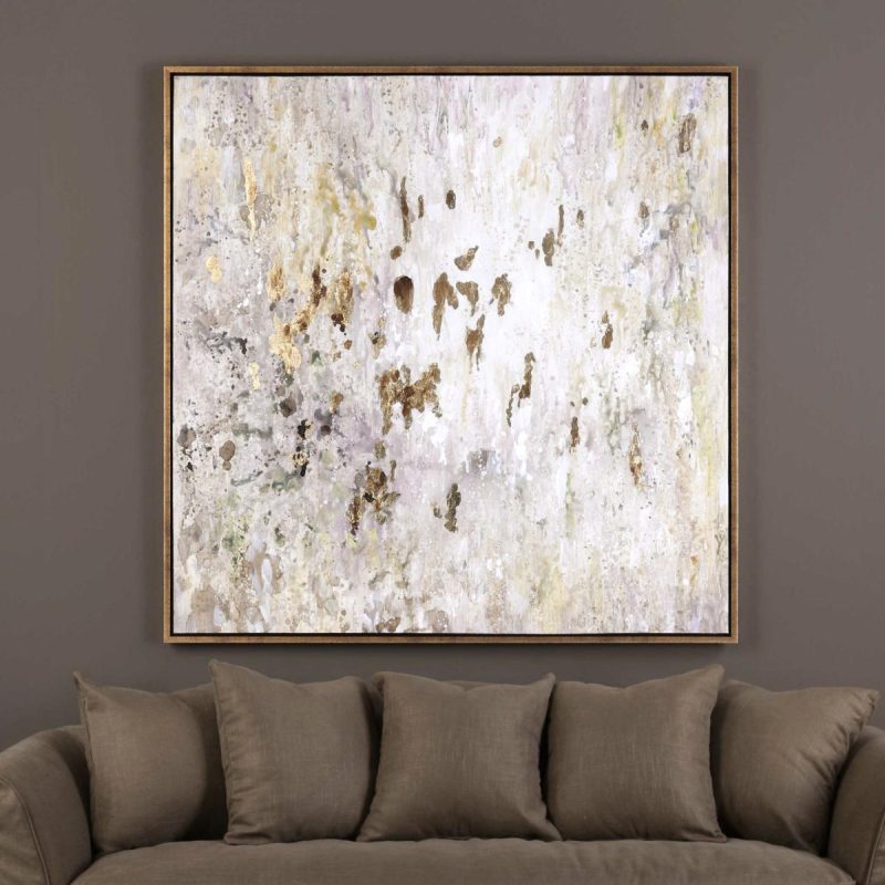 Hand Painted |  Golden Raindrops Hand Painted Canvas