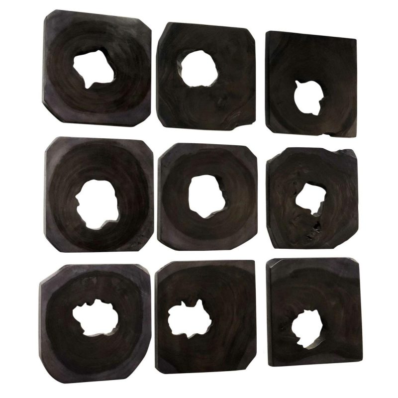 Wood Wall Decor |  Bahati Wood Wall Decor, Ebony, S/9