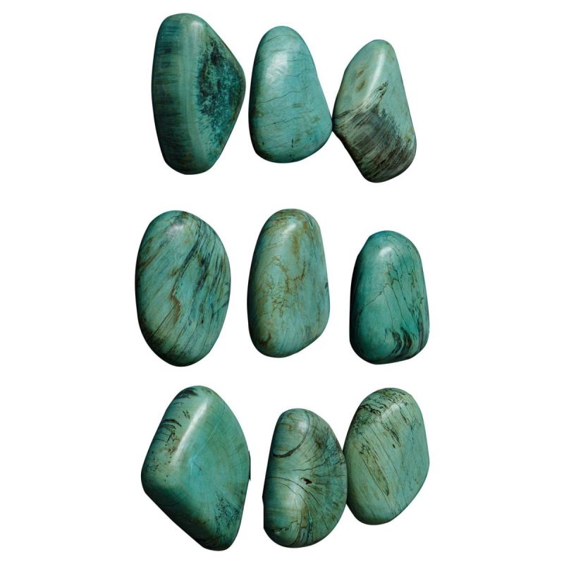 Wood Wall Decor |  Pebbles Wood Wall Decor, Aqua, S/9